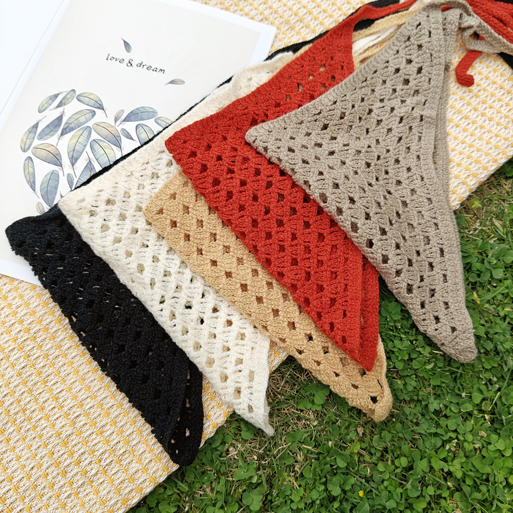 Headband Summer Knit - Summer Knitted Crochet Head Scarf Hollow
