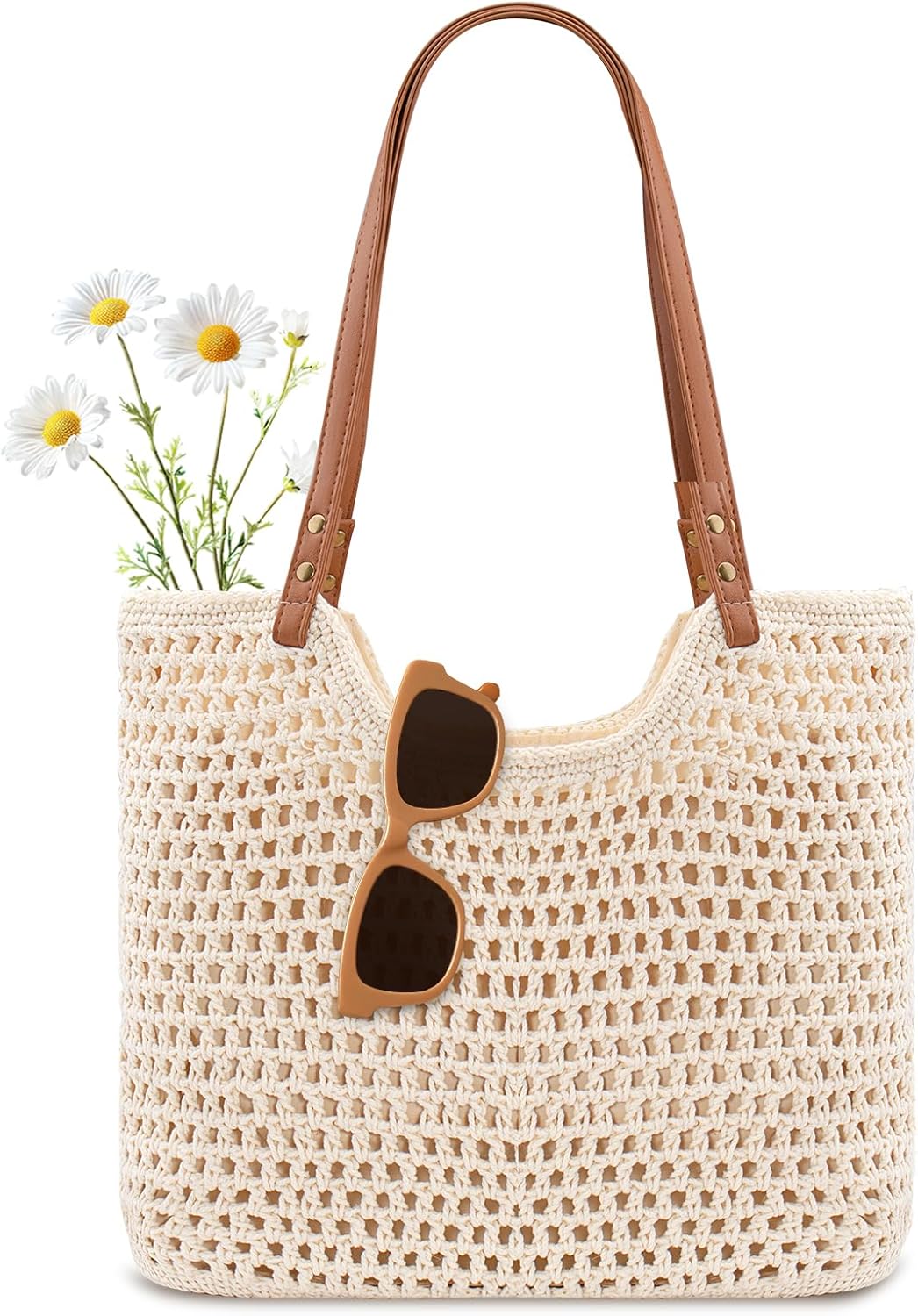 Tote Bag Beach - Crochet Beach Bag Purse, Boho Woven