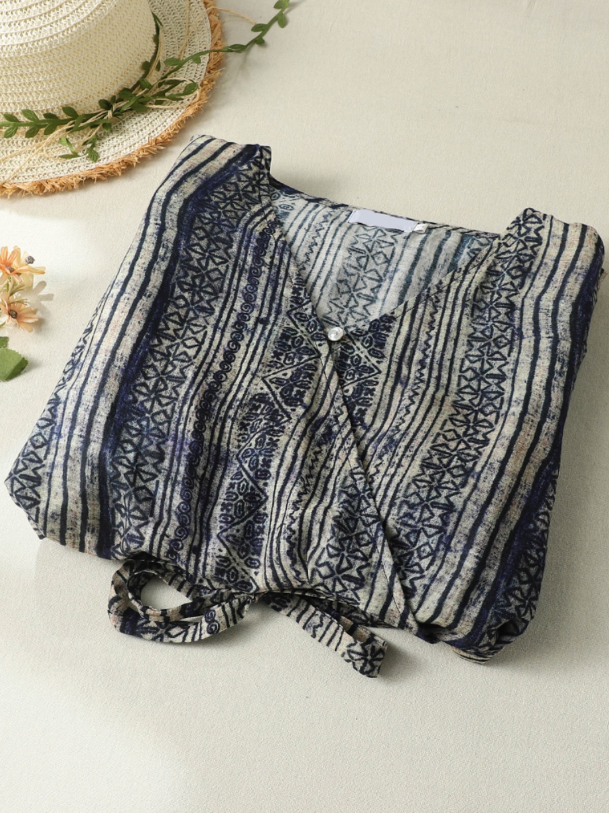 V-Neck Short Sleeve Midi Dress - Linen Dress Wrap recensie en prijs