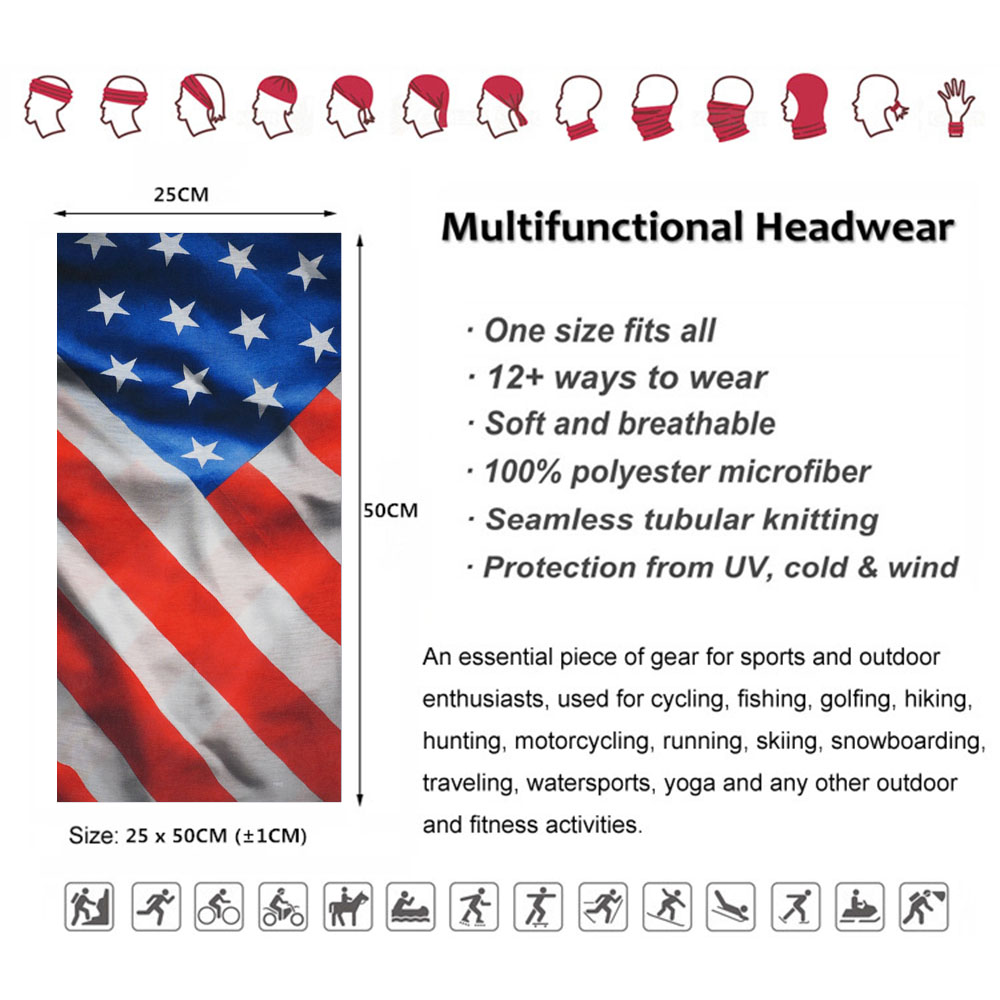 USA Flag Pattern Sun Protectiv - Headband Summer Knit recensie en prijs