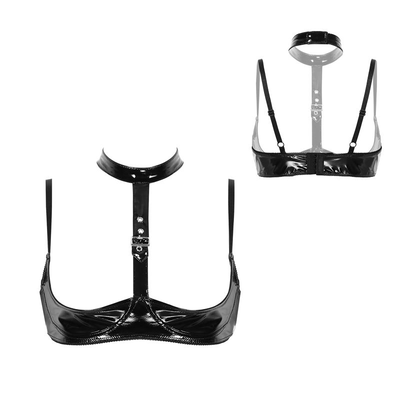 Womens Patent Leather Lingerie - Bralette Triangle Set recensie en prijs