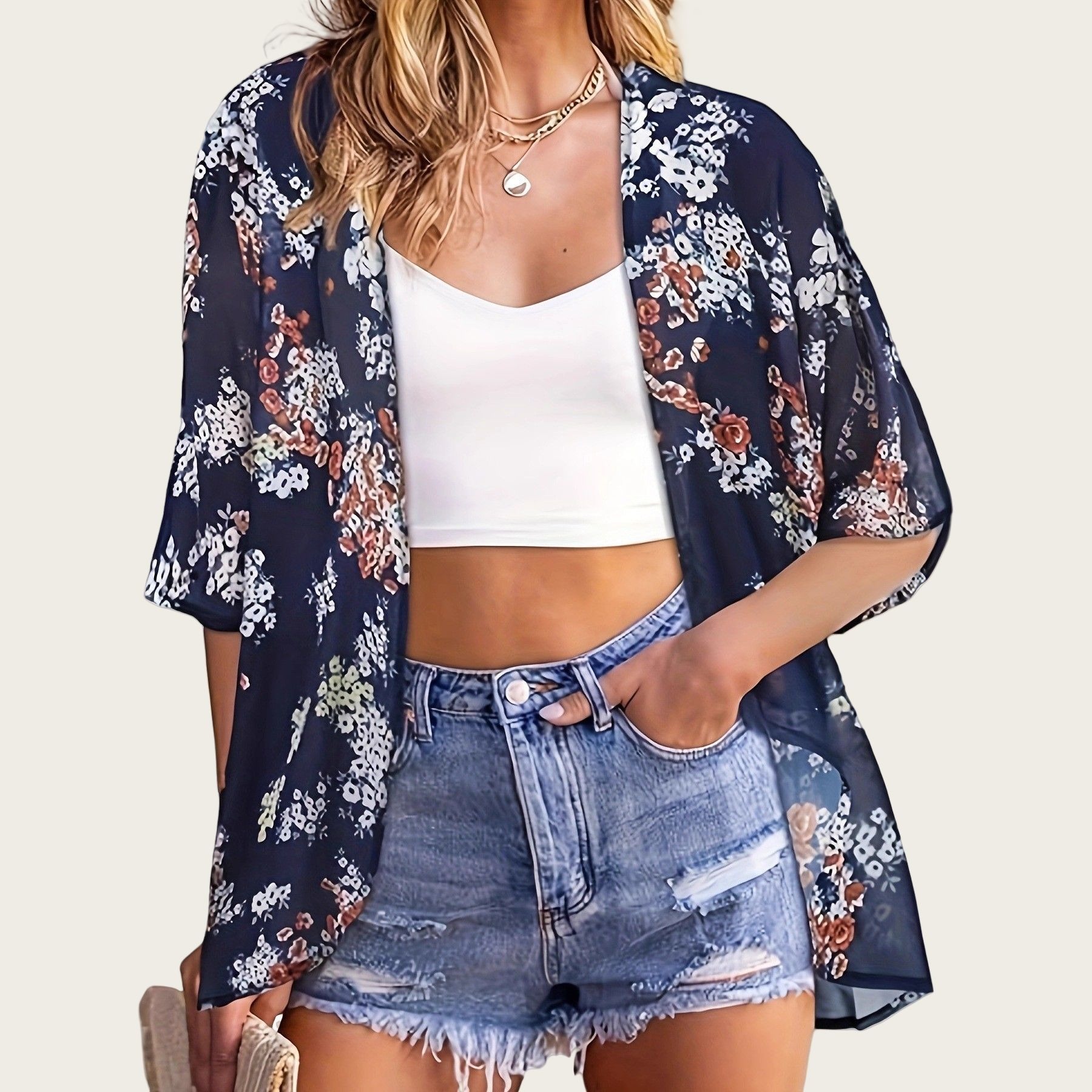 Swimsuit Woman 2025 Kimono Car - Kimono Sheer Floral recensie en prijs