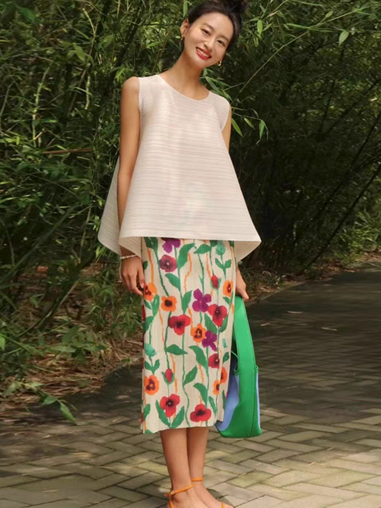  Floral Print Slimming Comfort - Midi Skirt Floral recensie en prijs