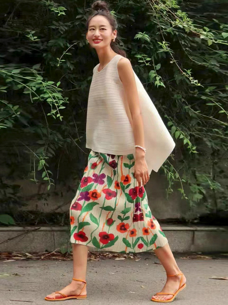  Floral Print Slimming Comfort - Midi Skirt Floral recensie en prijs
