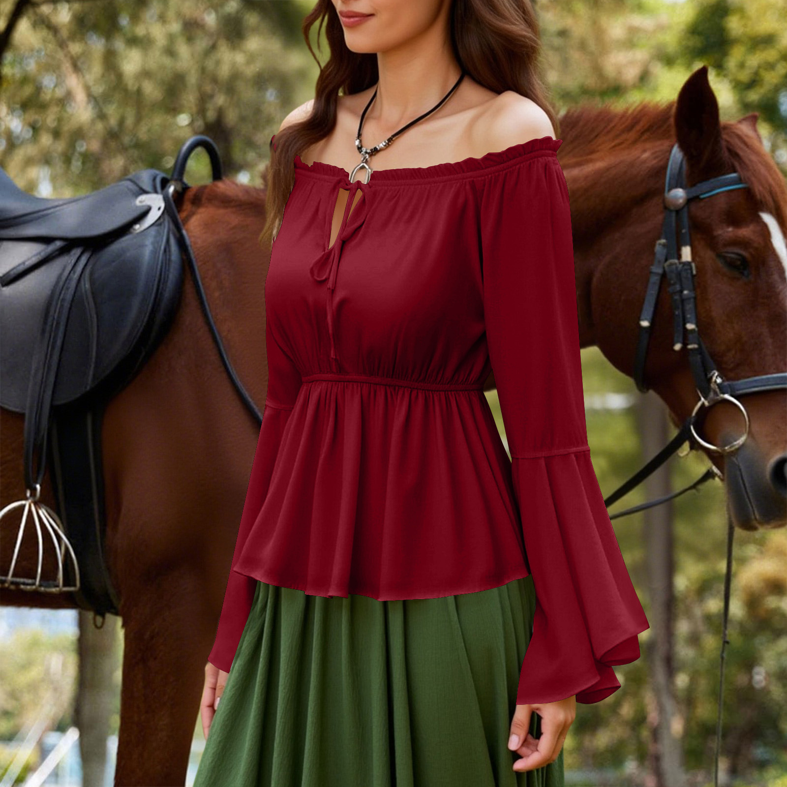 Womens Blouse Gothic Renaissan - Blouse Off Shoulder recensie en prijs
