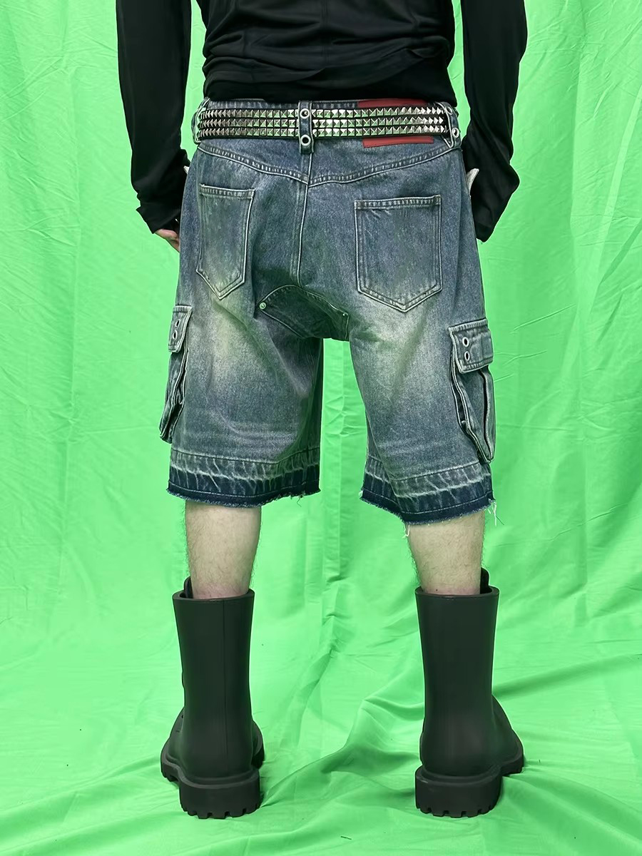 REDDACHIC Men Big Pockets Whis - Shorts Denim Frayed recensie en prijs