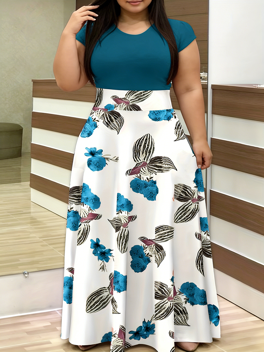 Plus Size Women's Dress Crew N - Romper Floral Print recensie en prijs