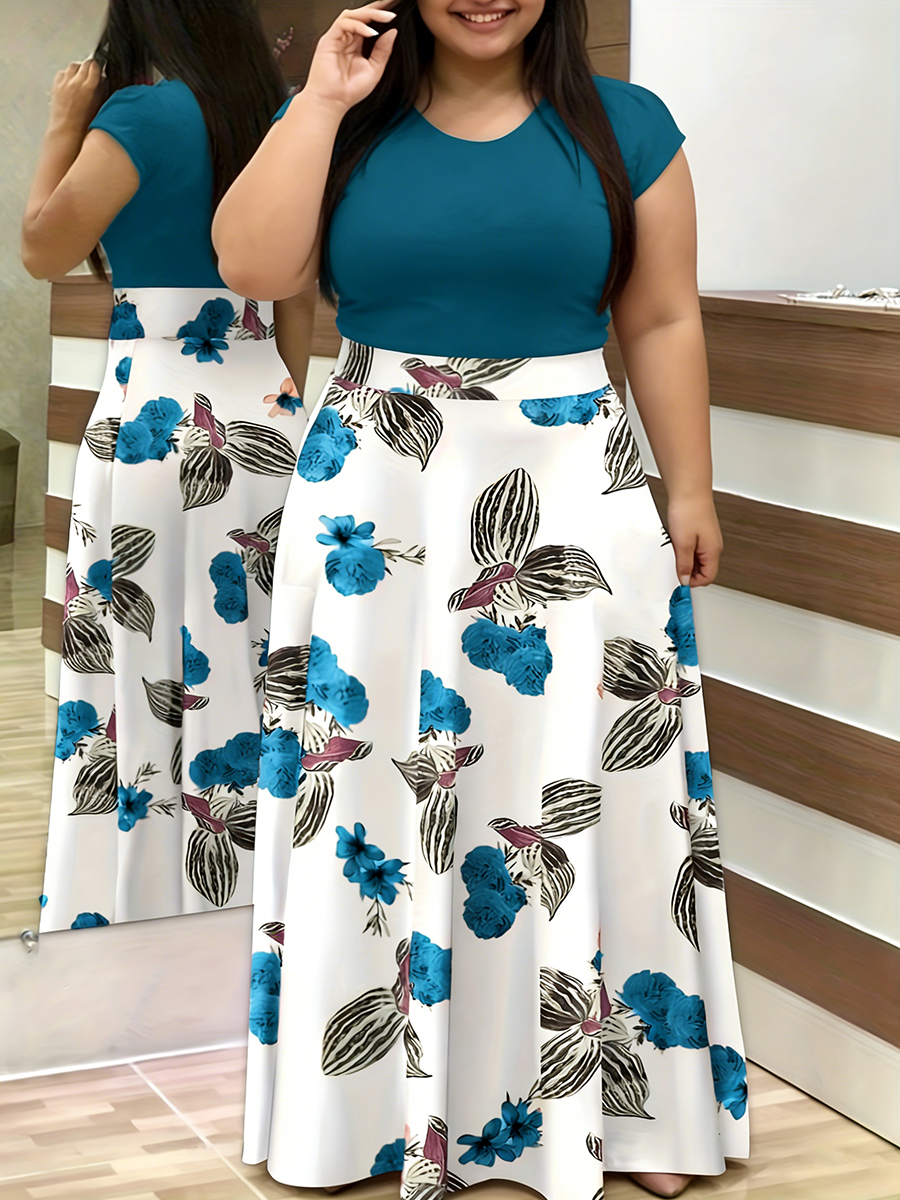 Plus Size Women's Dress Crew N - Romper Floral Print recensie en prijs