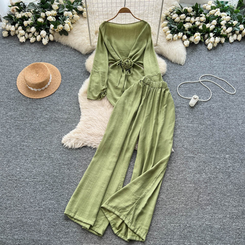 Two Pieces Women Pant Sets Sol - Linen Pant Wide recensie en prijs