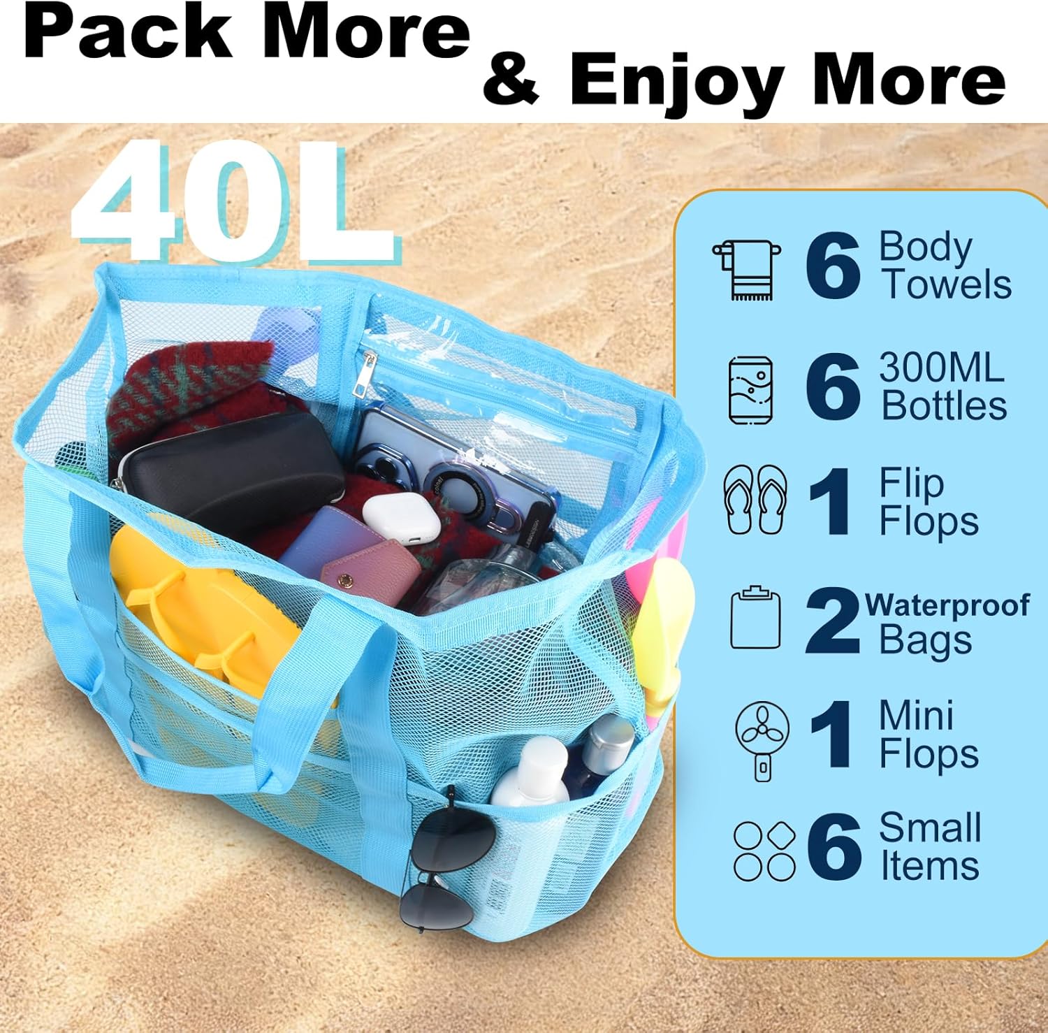 Mesh Beach Bag, Large Tote wit - Tote Bag Beach recensie en prijs