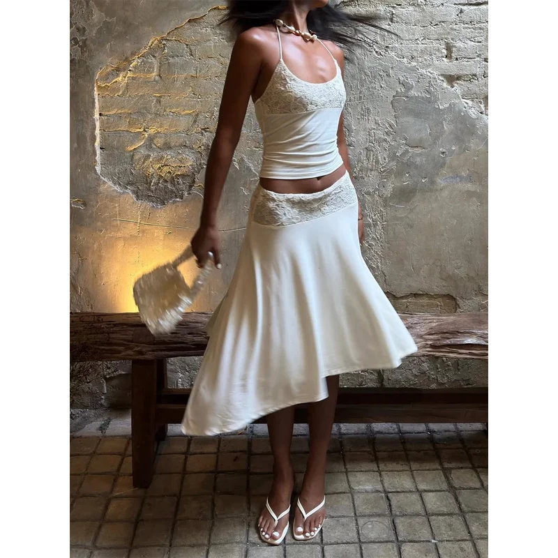 Sexy Lace Patchwork Sling Top  - Maxi Dress Halter recensie en prijs