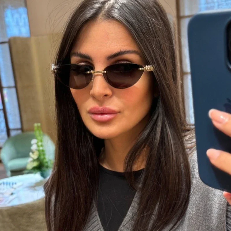 New Cat Eye Rivet Rimless Sung - Sunglasses Cat Eye recensie en prijs