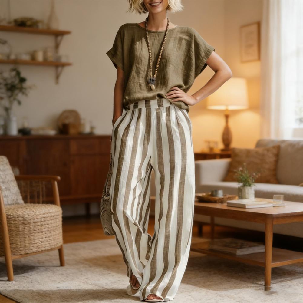 Casual Cotton Linen 2 Piece Se - Linen Pant Wide recensie en prijs