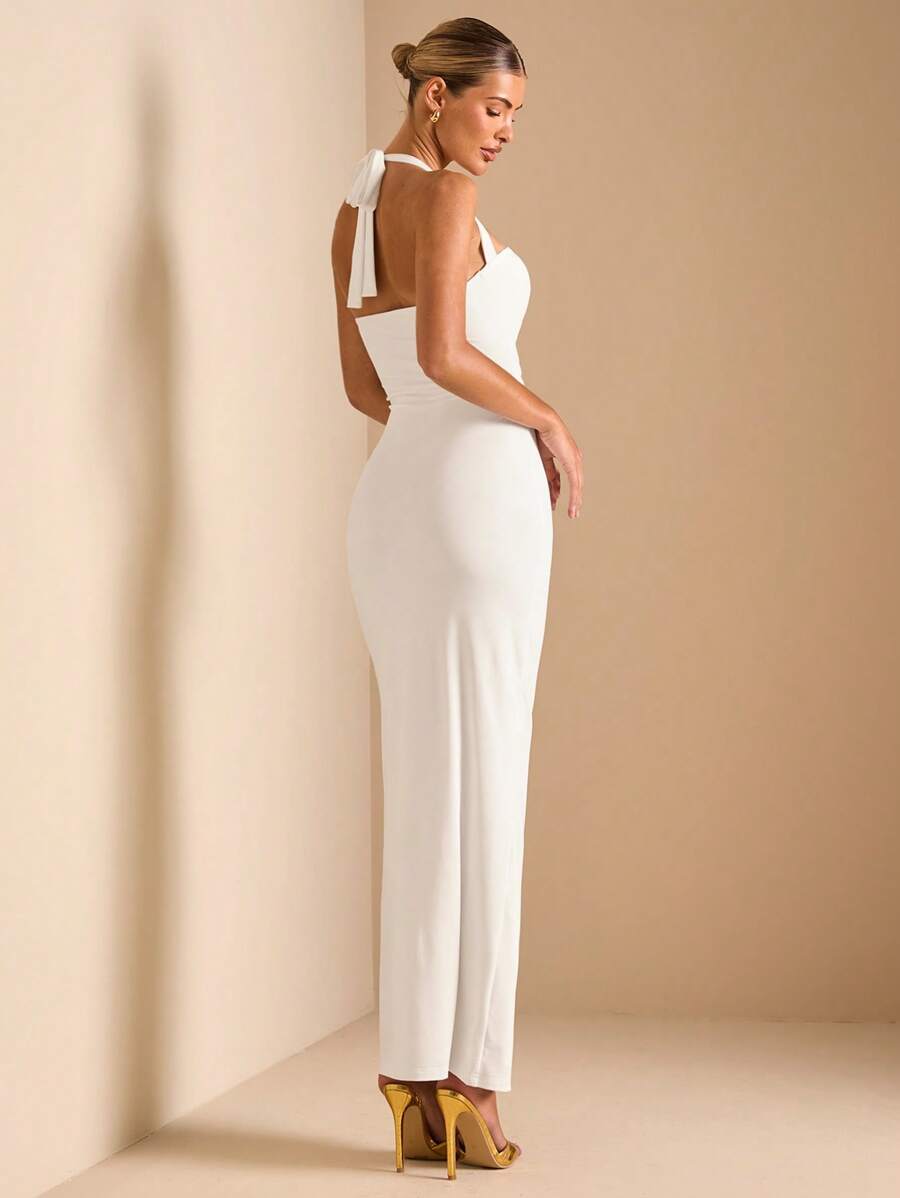 White Cut Out Halter Neck Fitt - Maxi Dress Halter recensie en prijs
