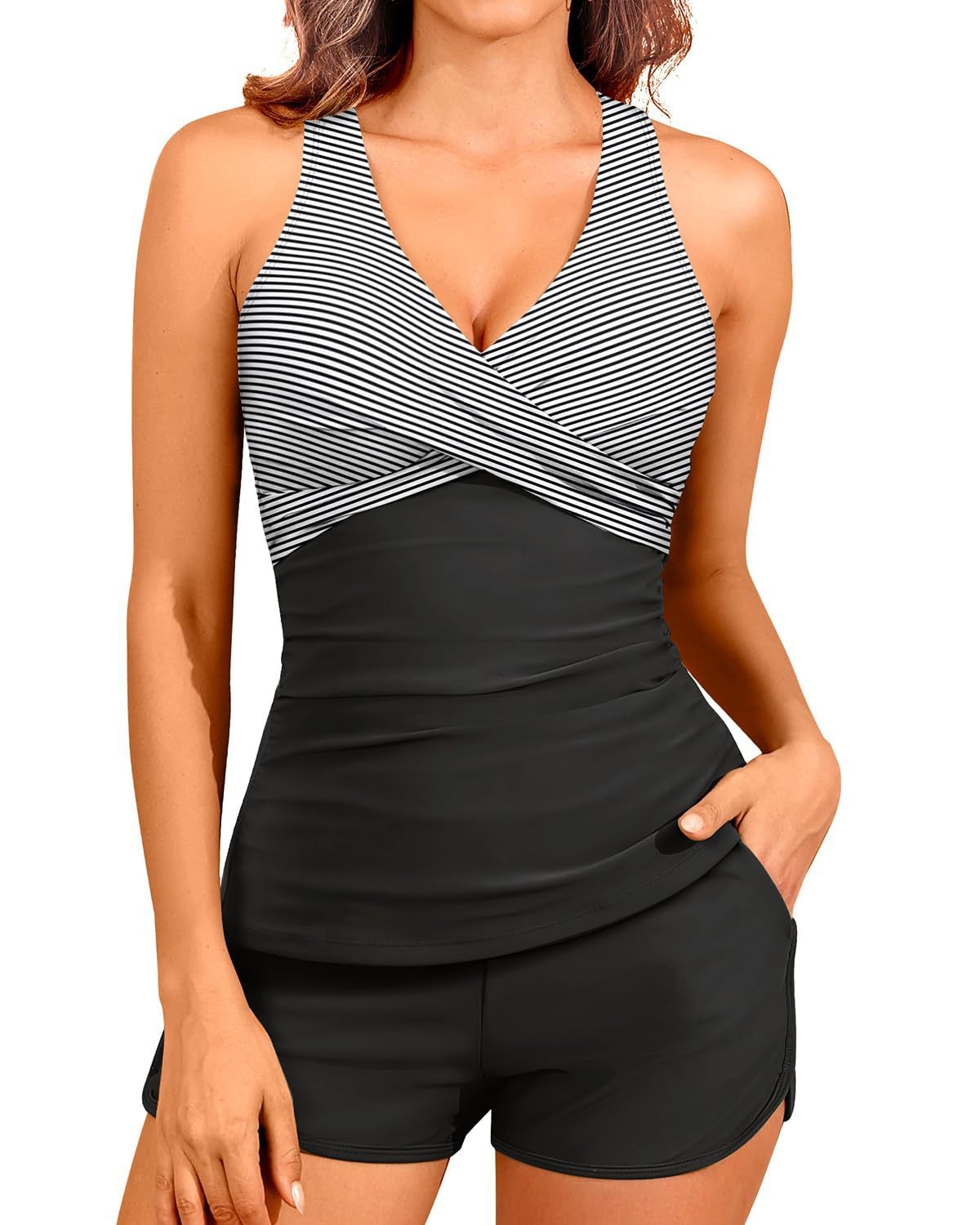Woman Tankini With Shorts Slee - Swimsuit Bikini Ruched recensie en prijs