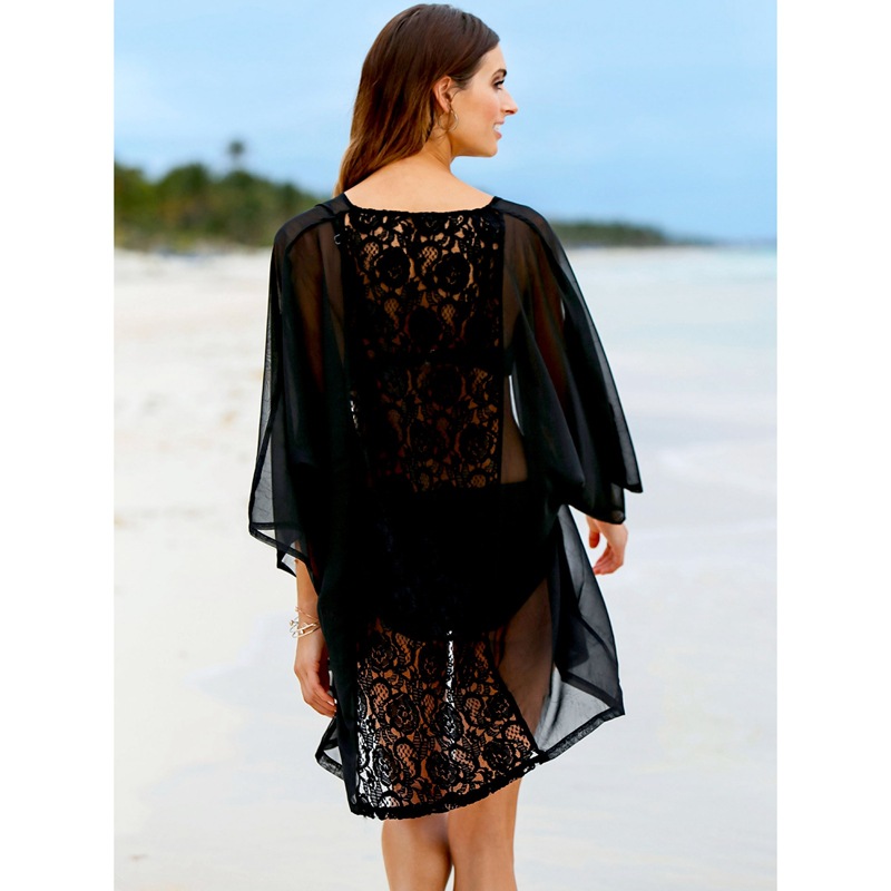 Women's Elegant Black Sheer Ki - Kimono Sheer Floral recensie en prijs