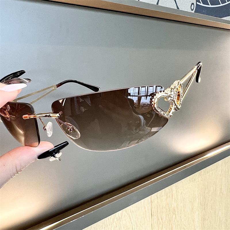 New Oval Cat Eye Frameless Mer - Sunglasses Cat Eye recensie en prijs