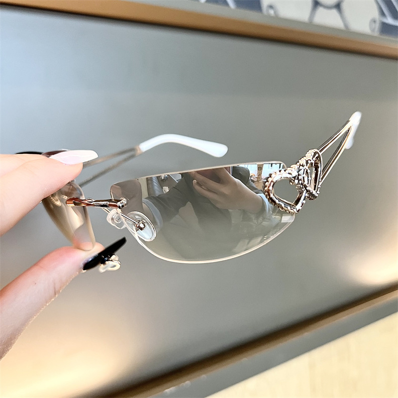 New Oval Cat Eye Frameless Mer - Sunglasses Cat Eye recensie en prijs