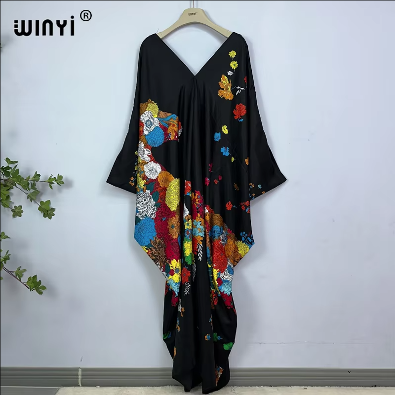 WINYI print summer maxi dress  - Cover Up Kaftan recensie en prijs