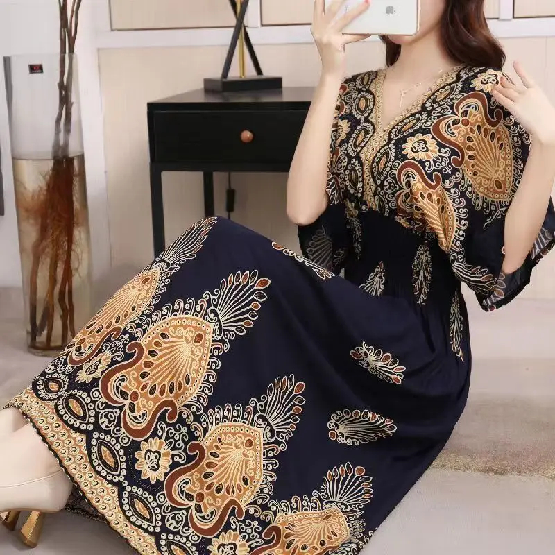 Colorful Casual Holiday Dress  - Midi Skirt Floral recensie en prijs