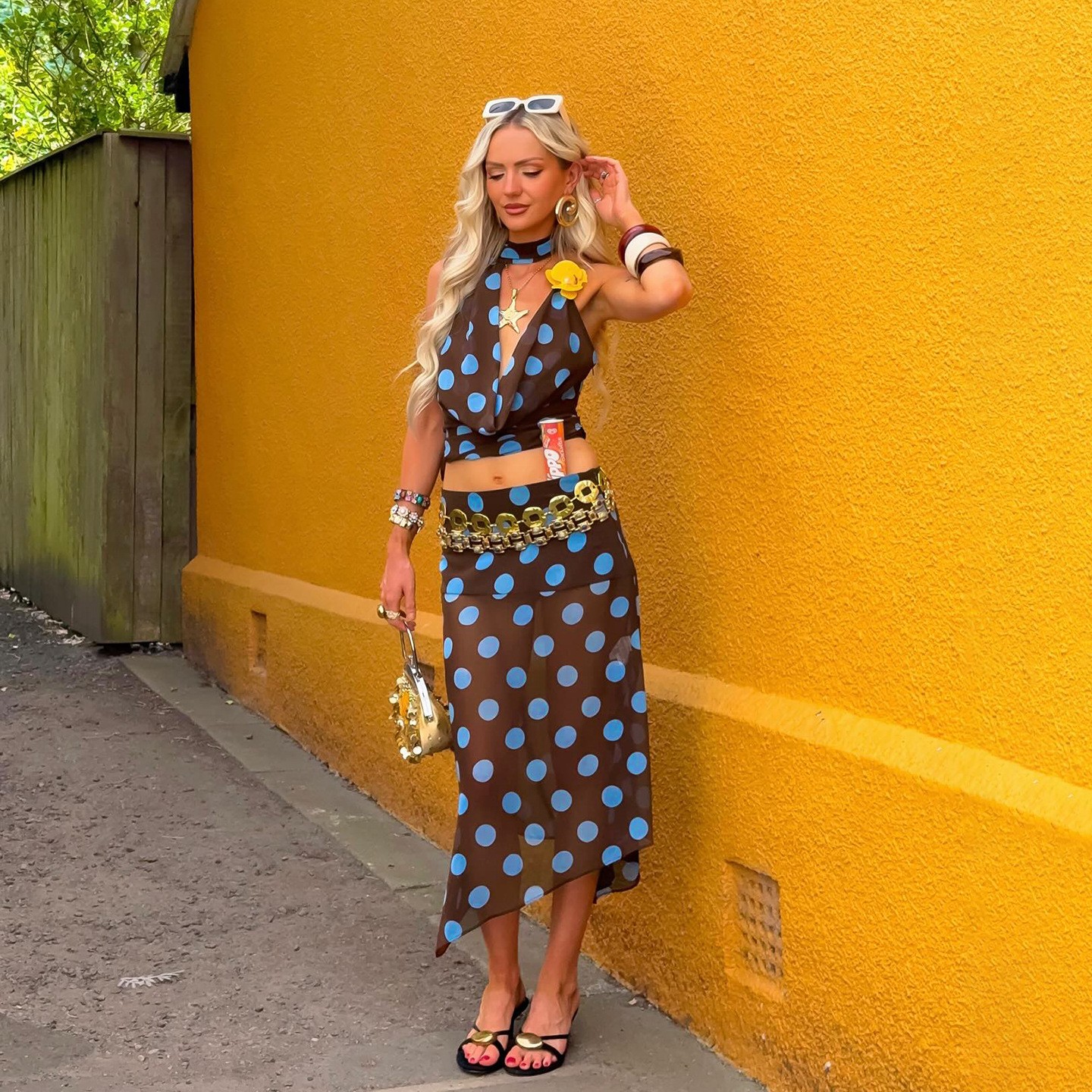 2 Piece Set Off Shoulder Polka - Maxi Dress Halter recensie en prijs