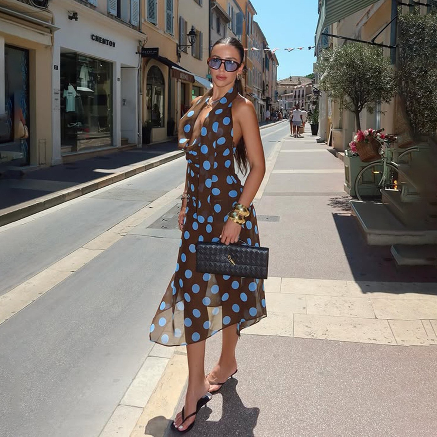 2 Piece Set Off Shoulder Polka - Maxi Dress Halter recensie en prijs