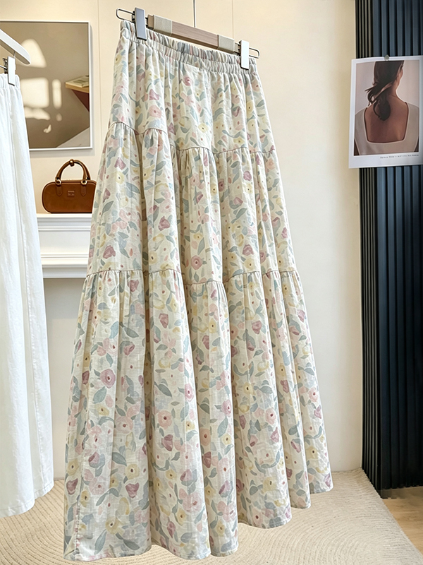 Summer Floral Print A-Line Mid - Midi Skirt Floral recensie en prijs