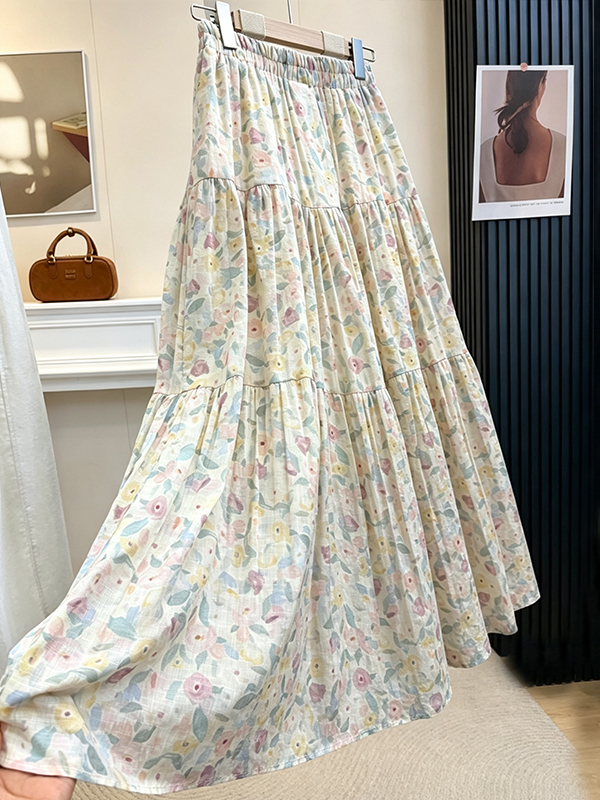 Summer Floral Print A-Line Mid - Midi Skirt Floral recensie en prijs