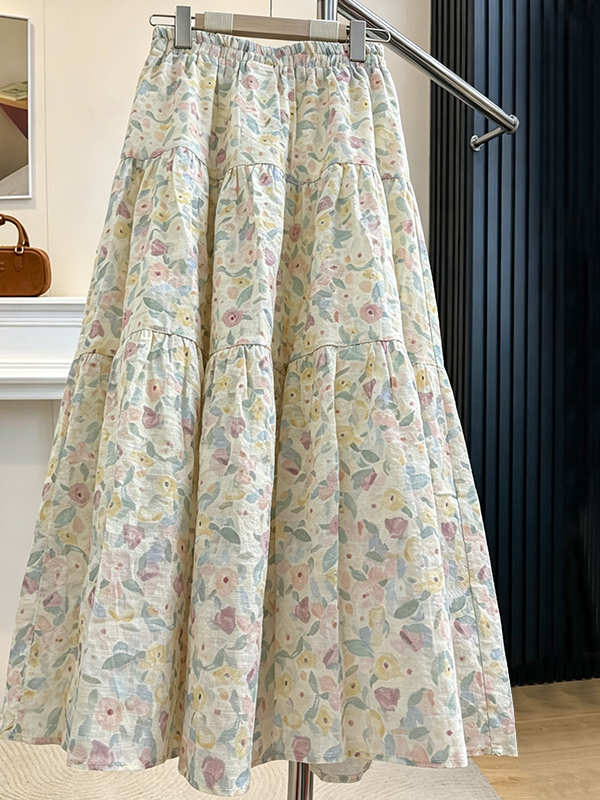 Summer Floral Print A-Line Mid - Midi Skirt Floral recensie en prijs