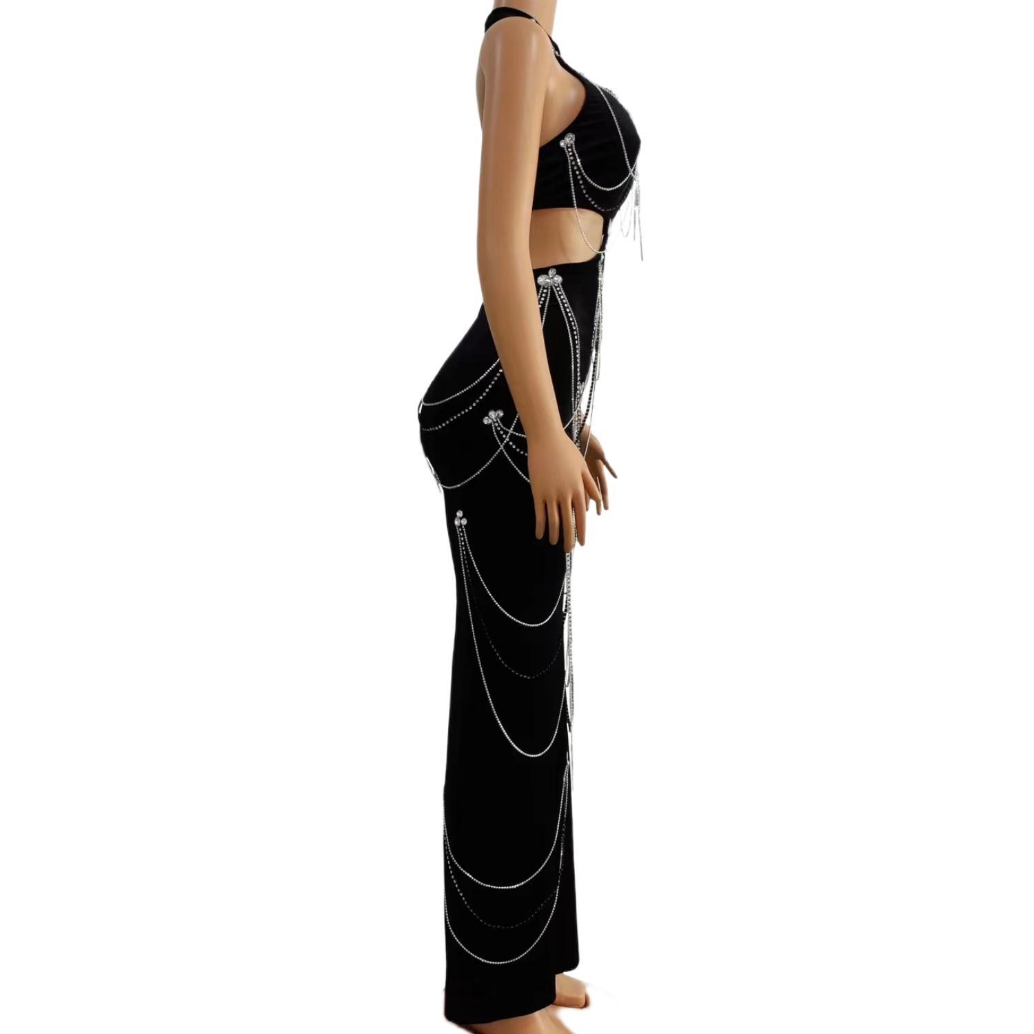 Zuanlianhei Luxury Black Velve - Maxi Dress Halter recensie en prijs