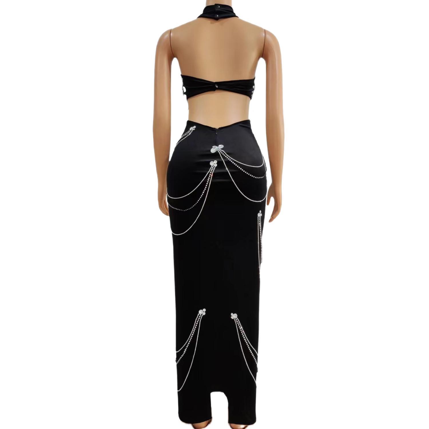 Zuanlianhei Luxury Black Velve - Maxi Dress Halter recensie en prijs