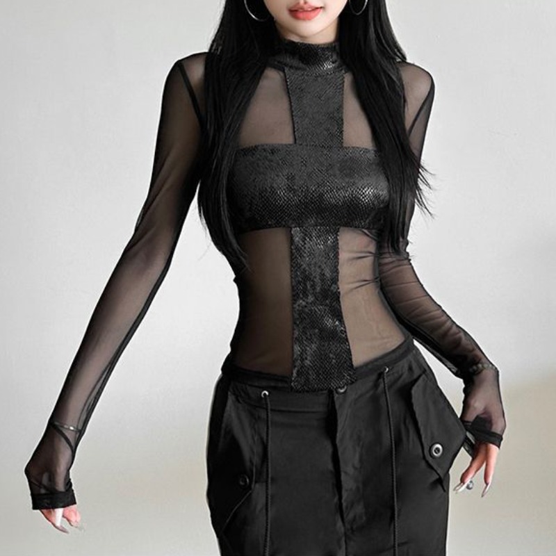 American Style Mesh Long Sleev - Blouse Off Shoulder recensie en prijs