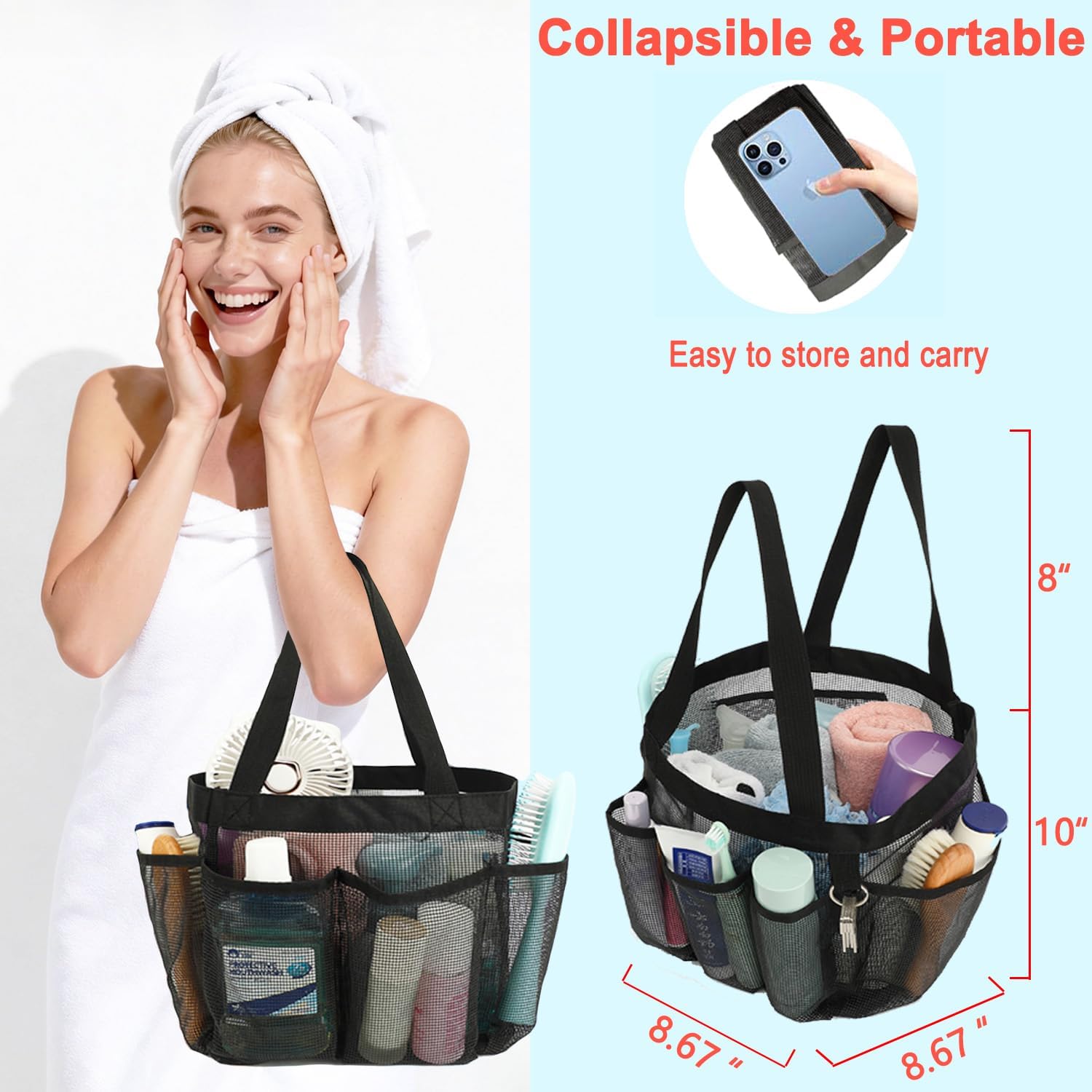 Portable Mesh Shower Caddy wit - Tote Bag Beach recensie en prijs