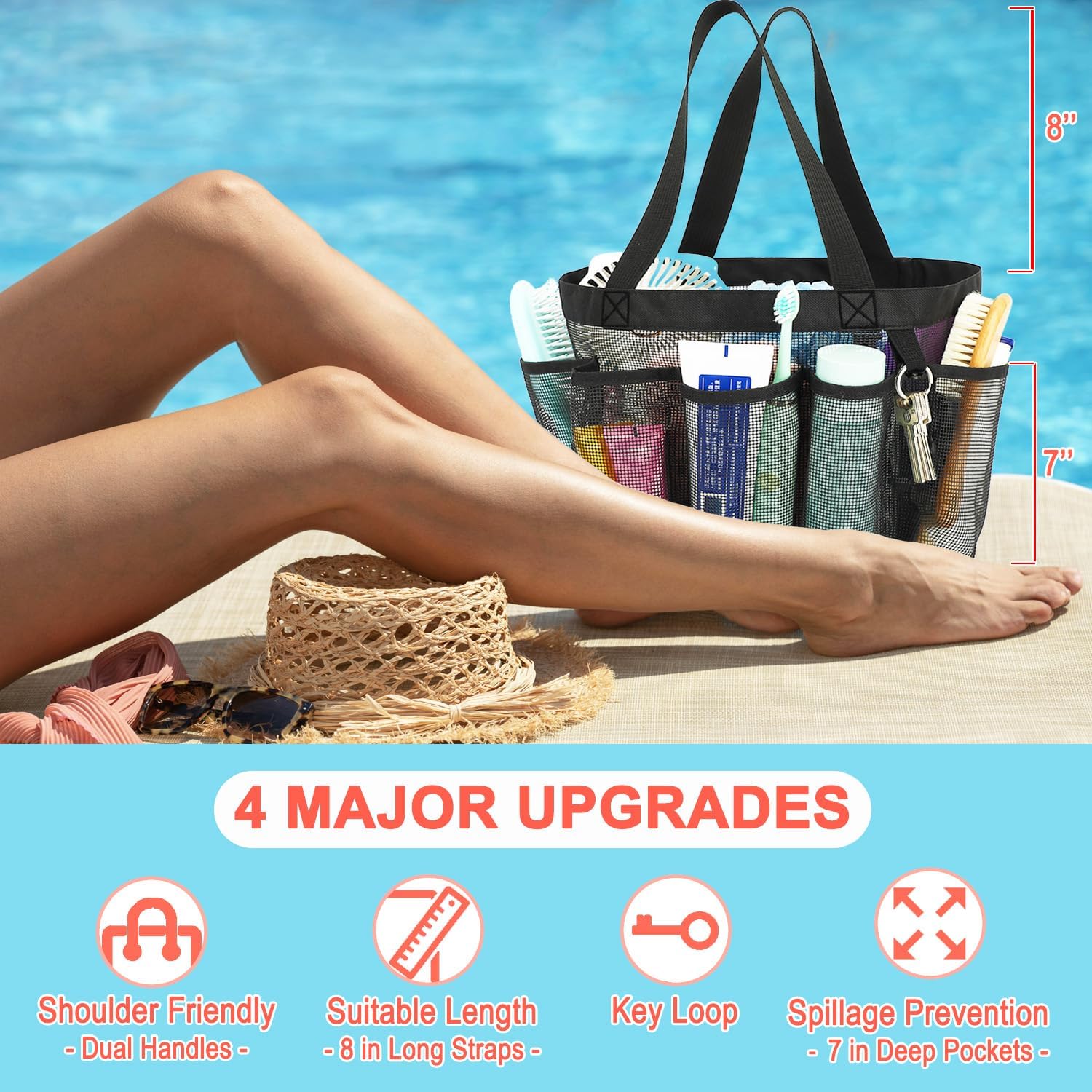 Portable Mesh Shower Caddy wit - Tote Bag Beach recensie en prijs