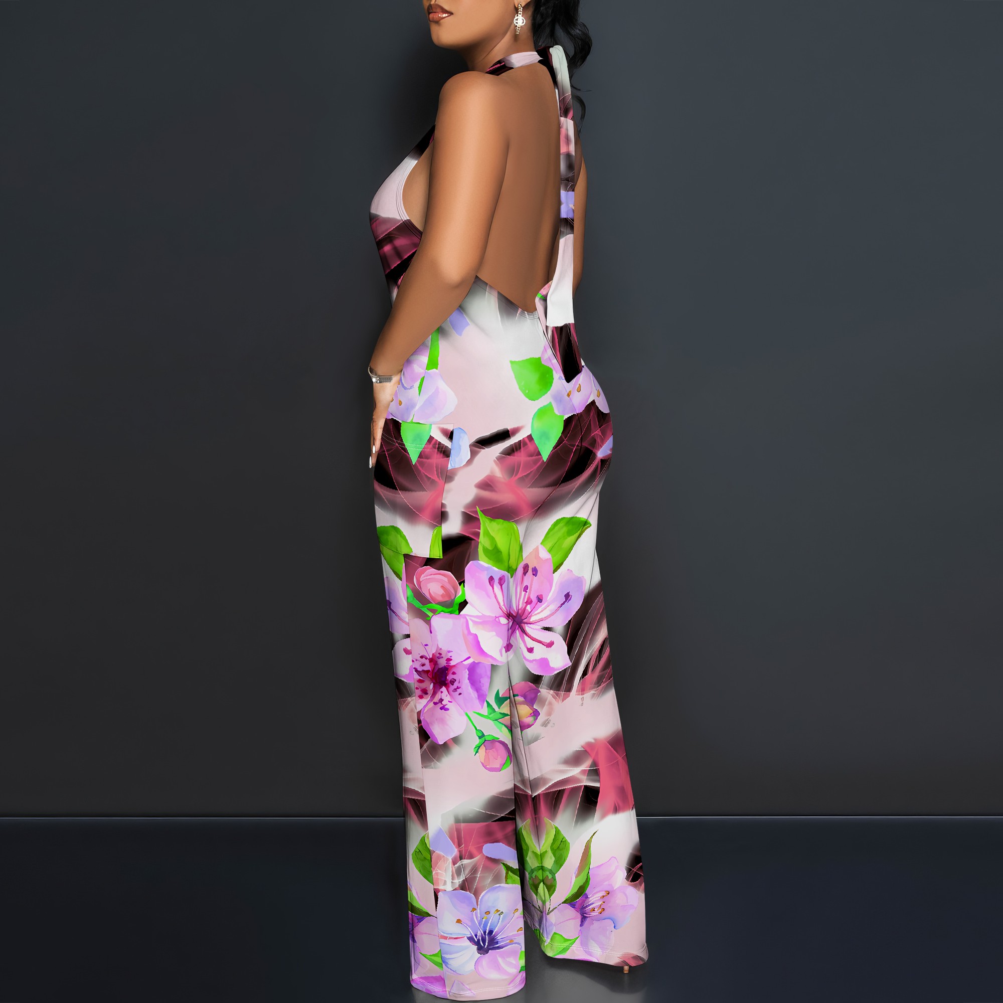 Floral Print Halter Jumpsuit - - Romper Floral Print recensie en prijs