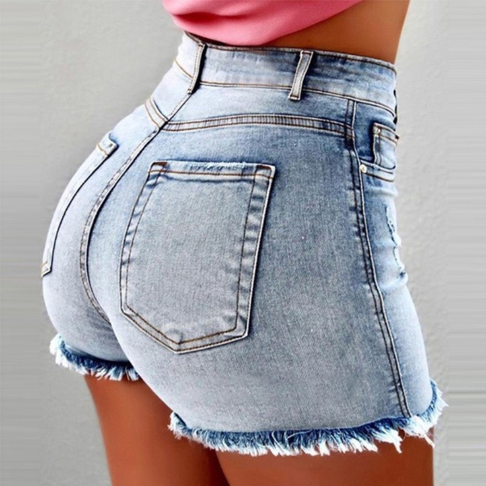Women's High Waisted Denim Sho - Shorts Denim Frayed recensie en prijs
