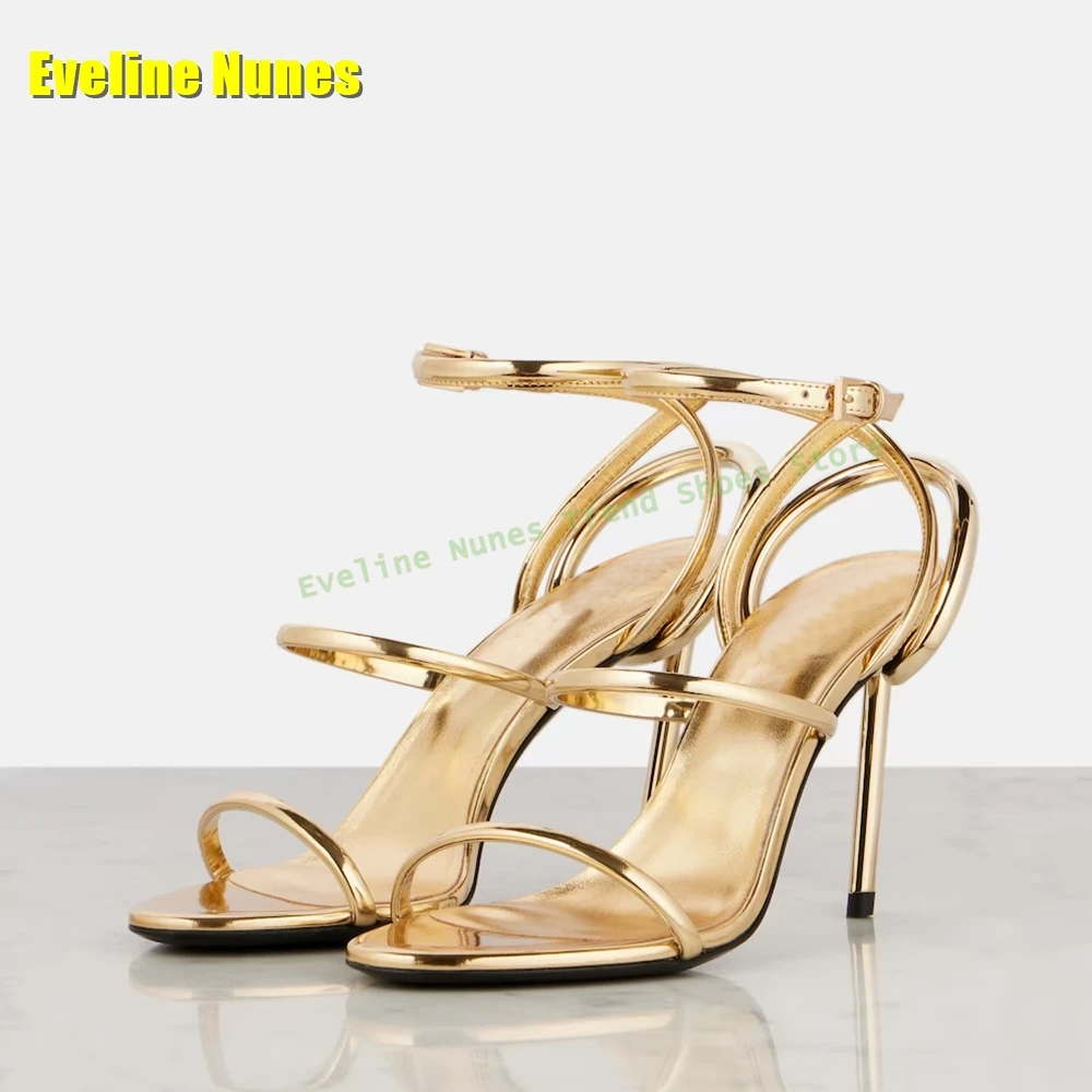Golden Strappy Metallic Leathe - Sandal Strappy Heeled recensie en prijs
