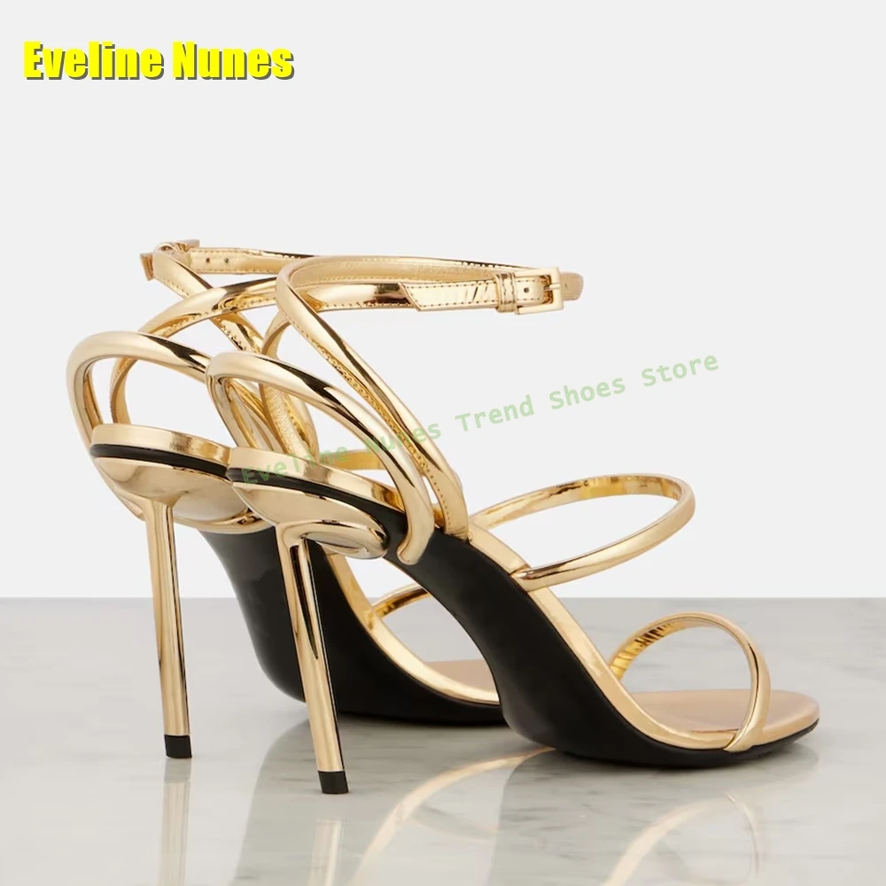 Golden Strappy Metallic Leathe - Sandal Strappy Heeled recensie en prijs