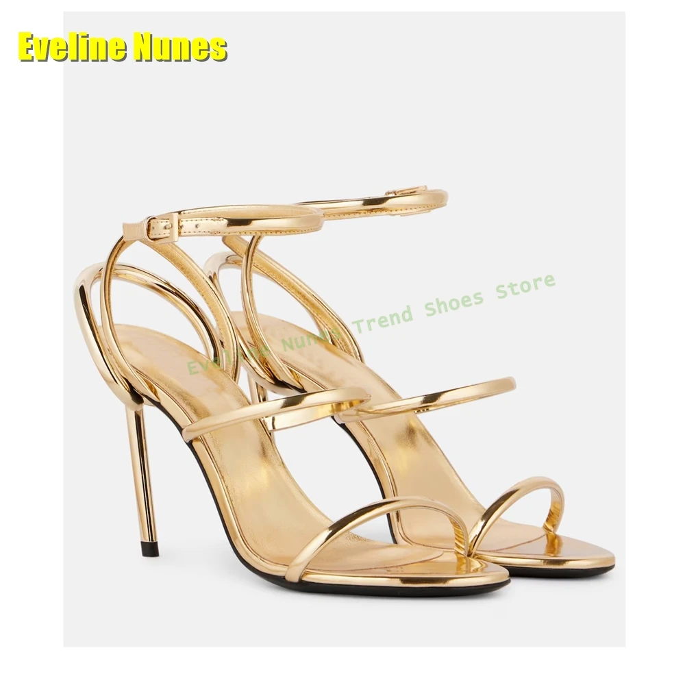 Golden Strappy Metallic Leathe - Sandal Strappy Heeled recensie en prijs