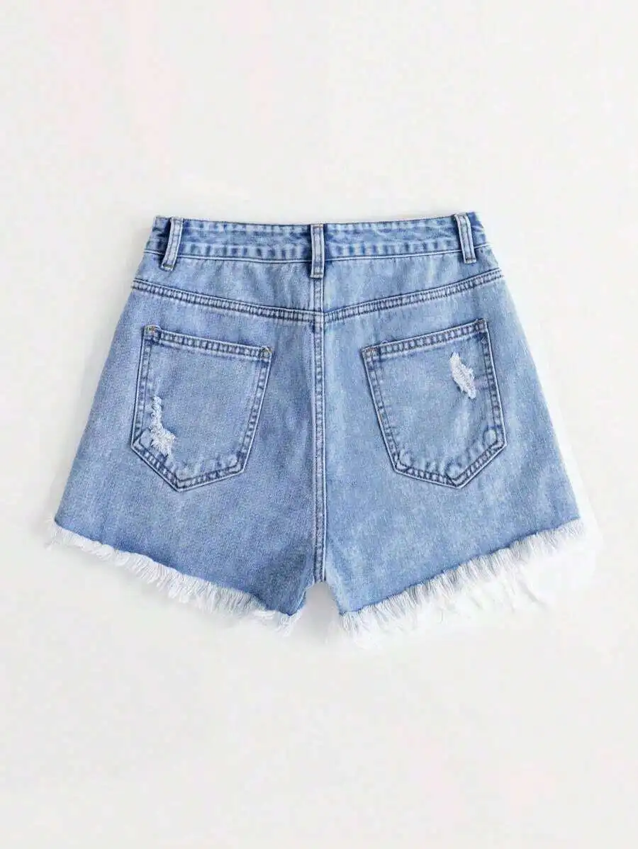 Womens Distressed Denim Shorts - Shorts Denim Frayed recensie en prijs