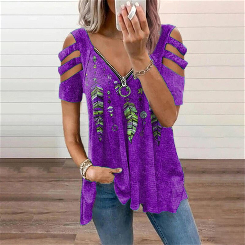 New Summer Cold Shoulder Leopa - Blouse Off Shoulder recensie en prijs