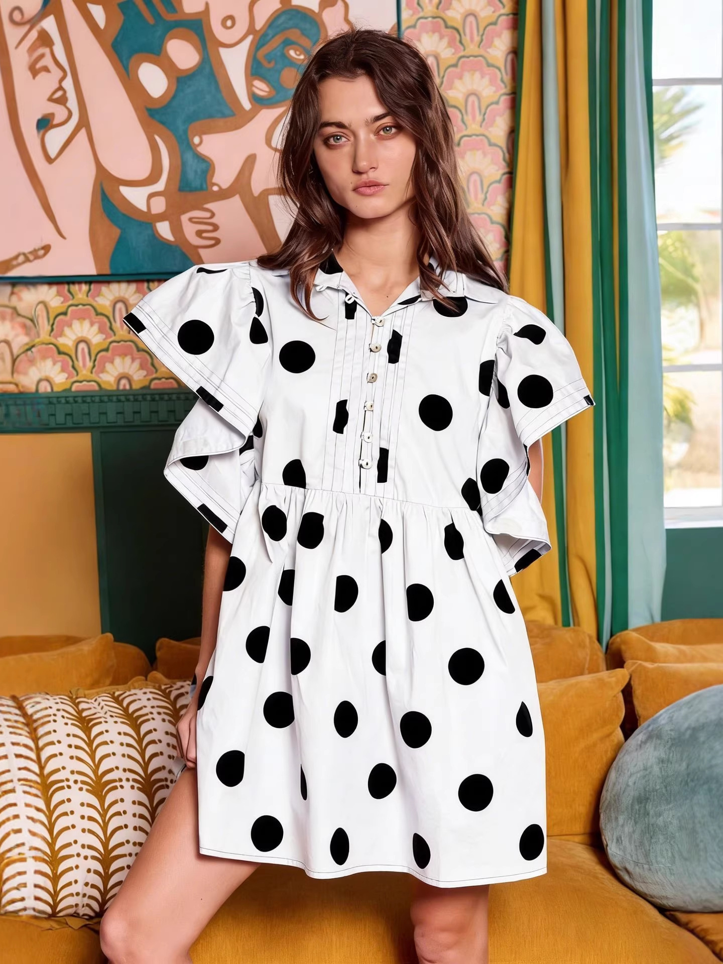 Spring Summer Polka Dot Print  - Blouse Off Shoulder recensie en prijs