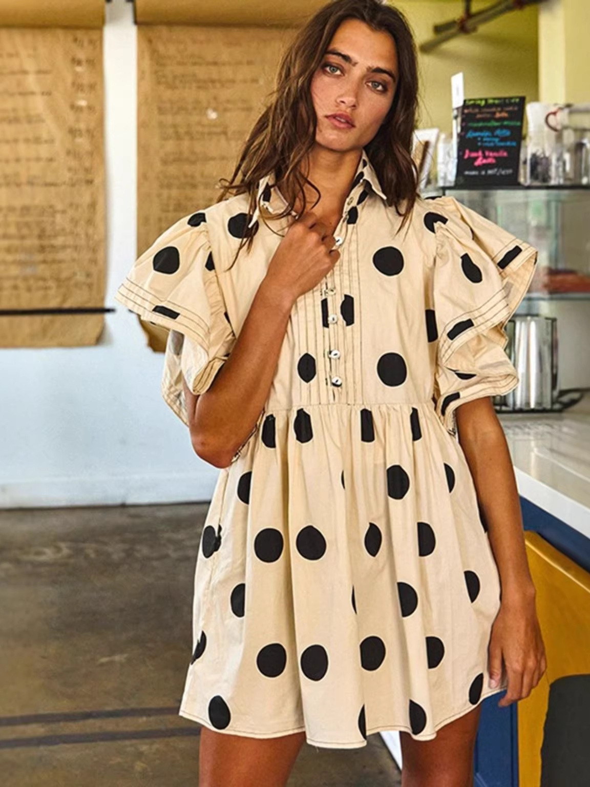Spring Summer Polka Dot Print  - Blouse Off Shoulder recensie en prijs