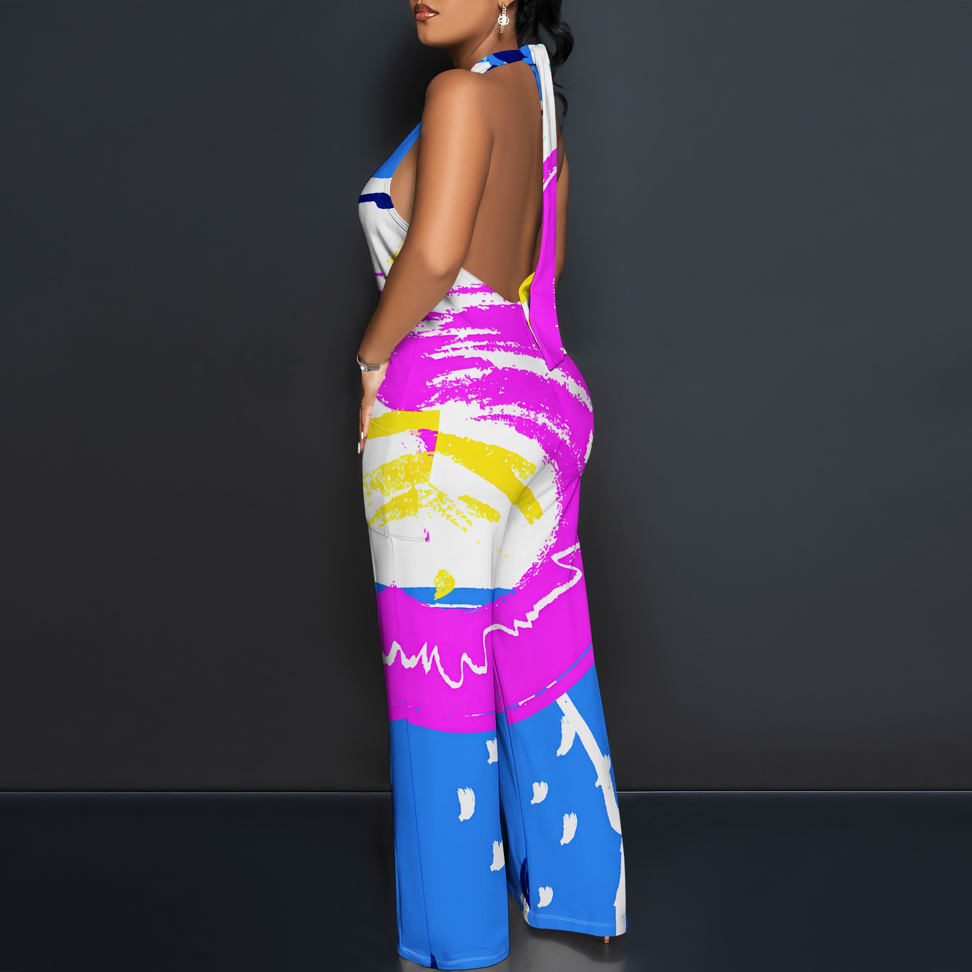 Bold Abstract Brushstroke Halt - Maxi Dress Halter recensie en prijs