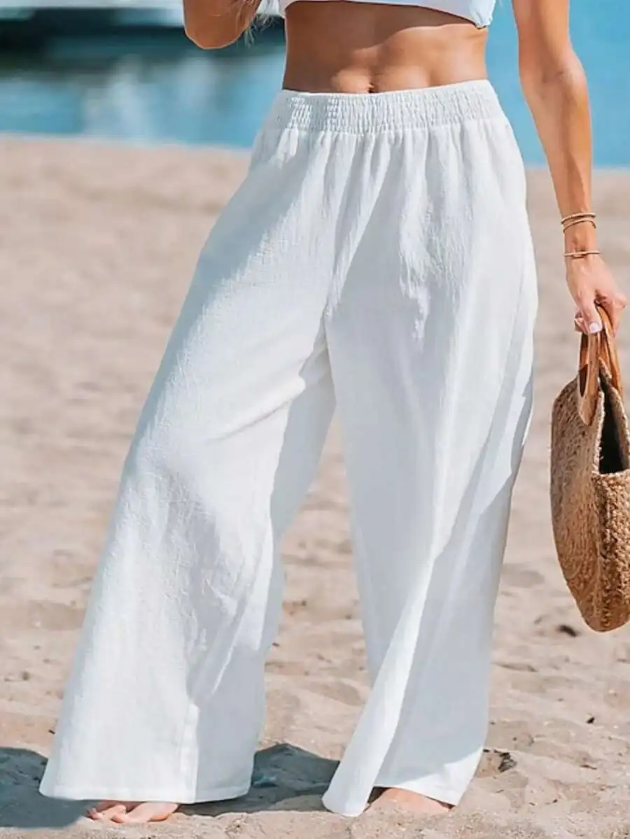 Women High Waist Loose Wide Le - Linen Pant Wide recensie en prijs
