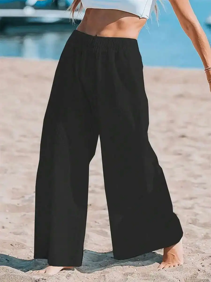 Women High Waist Loose Wide Le - Linen Pant Wide recensie en prijs