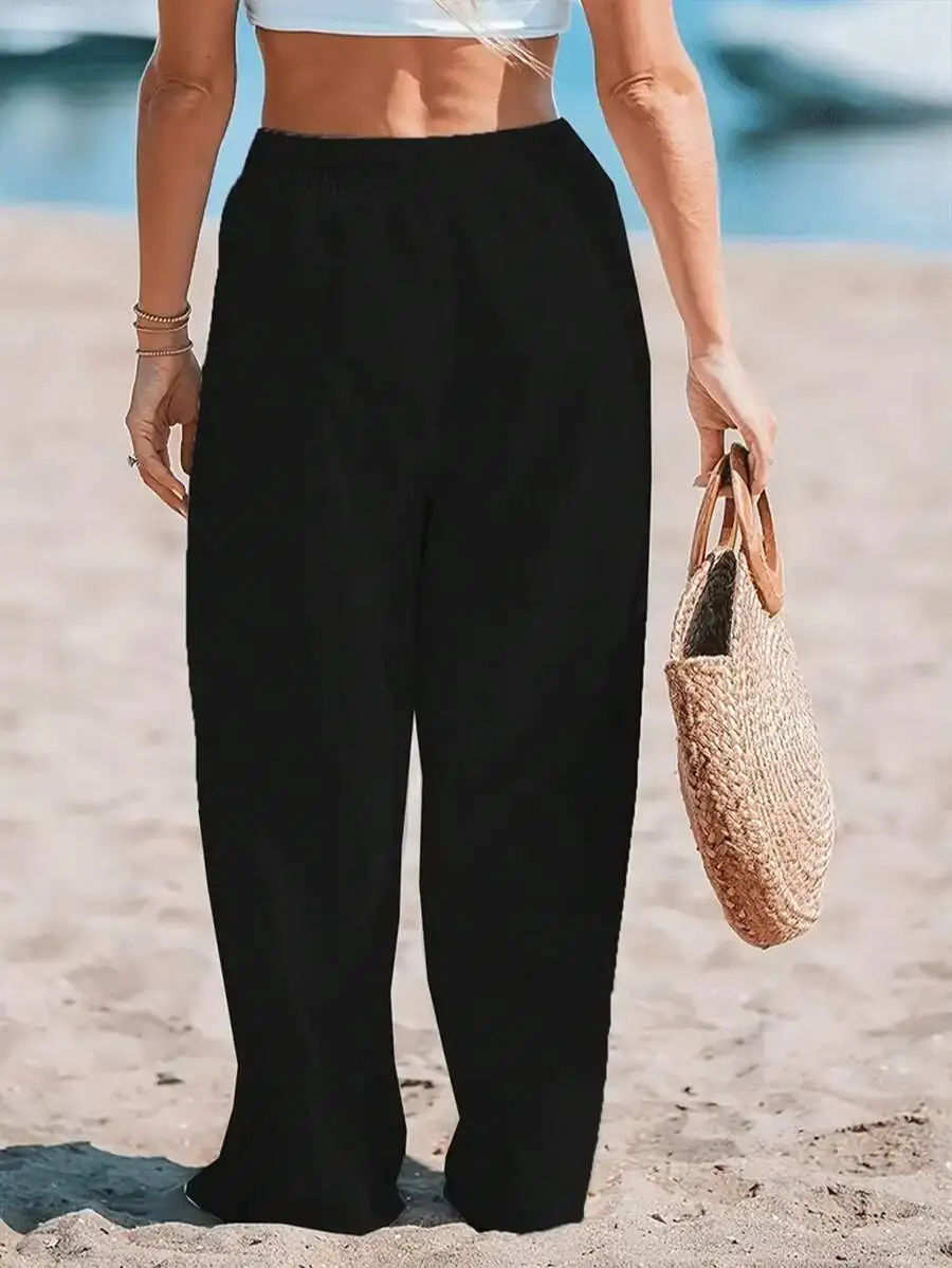 Women High Waist Loose Wide Le - Linen Pant Wide recensie en prijs