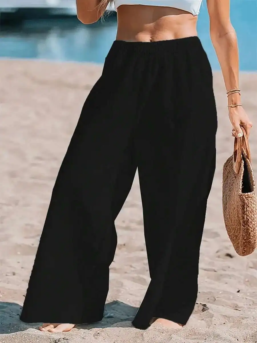Women High Waist Loose Wide Le - Linen Pant Wide recensie en prijs