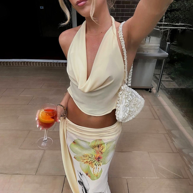 TARUXY Sexy Long Skirt Two Pie - Maxi Dress Halter recensie en prijs