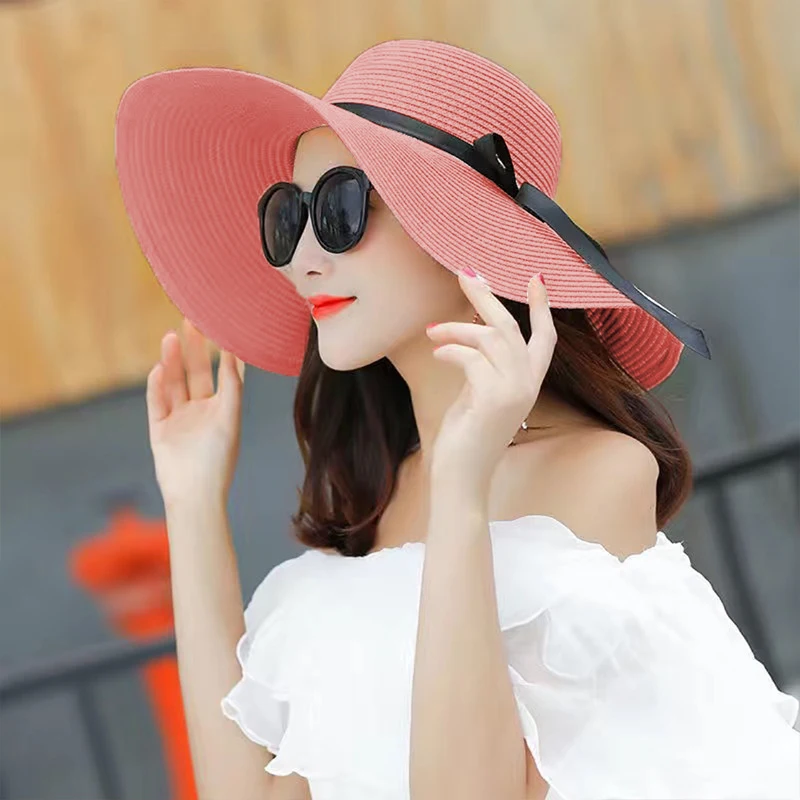 Summer Women Straw Hat Bowknot - Hat Floppy Wide recensie en prijs